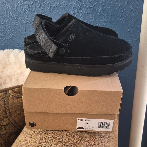 UGG Black Suede Slides - Picture 1 of 6